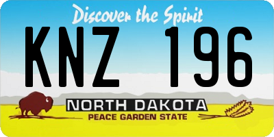 ND license plate KNZ196