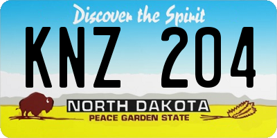 ND license plate KNZ204