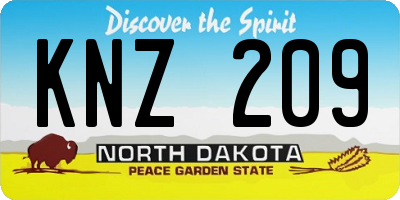 ND license plate KNZ209