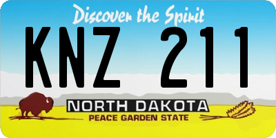 ND license plate KNZ211