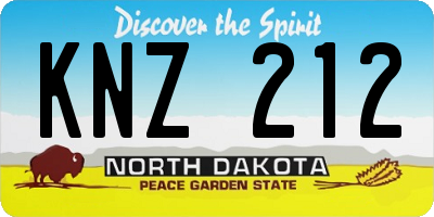 ND license plate KNZ212