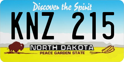 ND license plate KNZ215