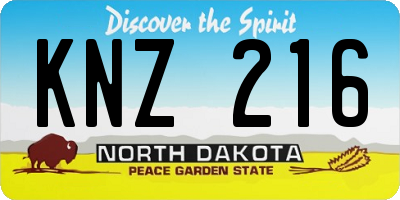 ND license plate KNZ216