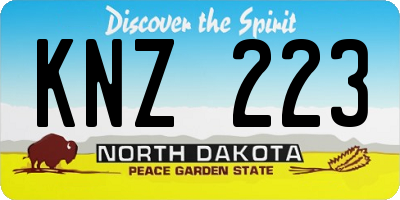 ND license plate KNZ223