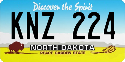 ND license plate KNZ224