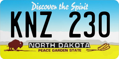 ND license plate KNZ230