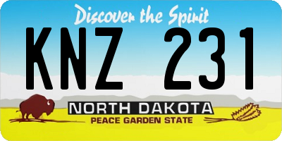 ND license plate KNZ231