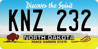 ND license plate KNZ232