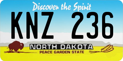 ND license plate KNZ236
