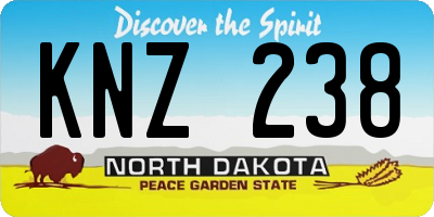 ND license plate KNZ238