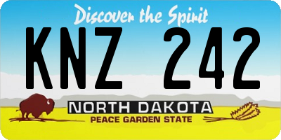 ND license plate KNZ242