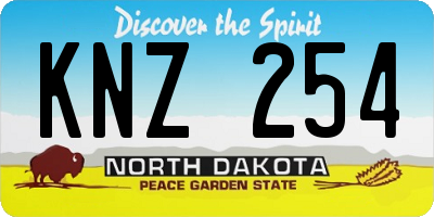 ND license plate KNZ254