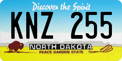 ND license plate KNZ255