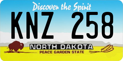 ND license plate KNZ258