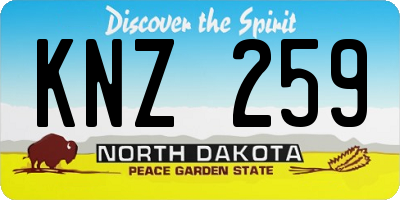 ND license plate KNZ259