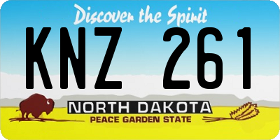 ND license plate KNZ261