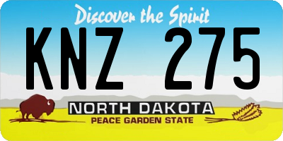 ND license plate KNZ275