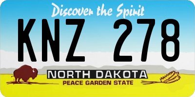 ND license plate KNZ278