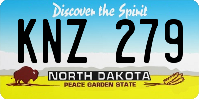 ND license plate KNZ279