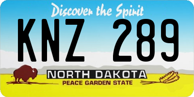 ND license plate KNZ289