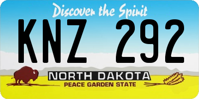 ND license plate KNZ292