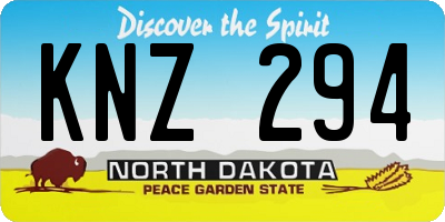 ND license plate KNZ294