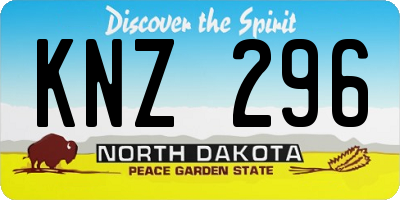 ND license plate KNZ296