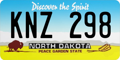 ND license plate KNZ298