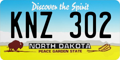 ND license plate KNZ302