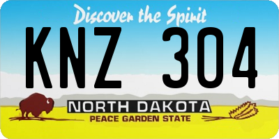 ND license plate KNZ304