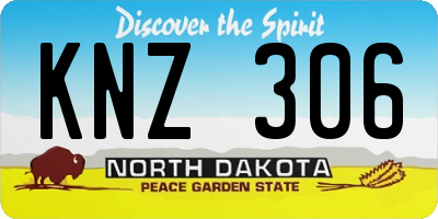 ND license plate KNZ306