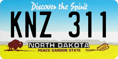ND license plate KNZ311