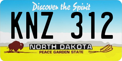 ND license plate KNZ312