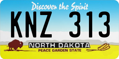 ND license plate KNZ313