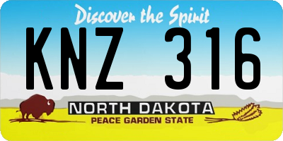 ND license plate KNZ316