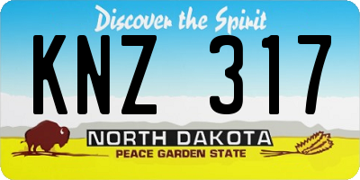 ND license plate KNZ317