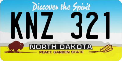 ND license plate KNZ321