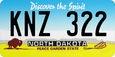 ND license plate KNZ322