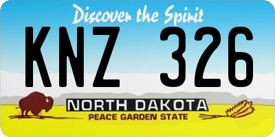 ND license plate KNZ326