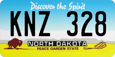 ND license plate KNZ328