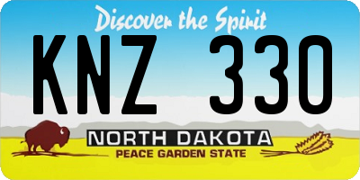 ND license plate KNZ330