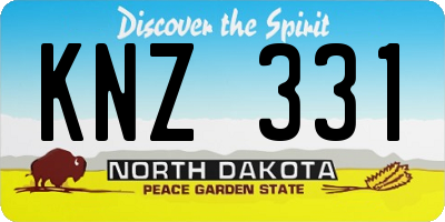 ND license plate KNZ331