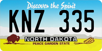 ND license plate KNZ335