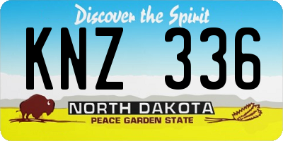 ND license plate KNZ336