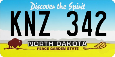 ND license plate KNZ342