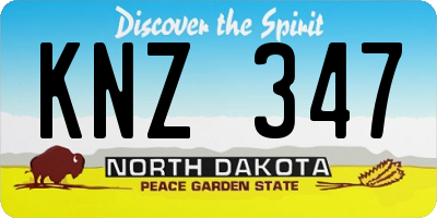 ND license plate KNZ347