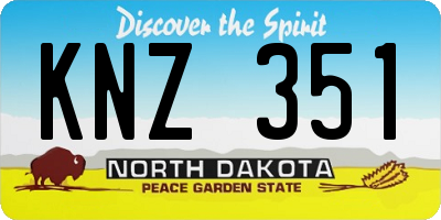 ND license plate KNZ351