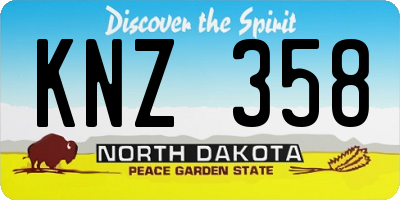 ND license plate KNZ358