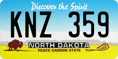 ND license plate KNZ359