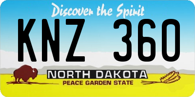 ND license plate KNZ360